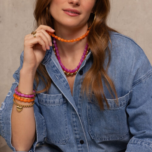 My Jewellery oranje kralenketting