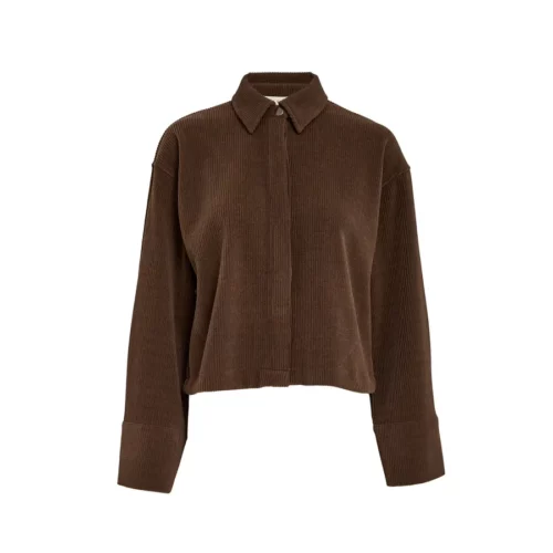 DE10024 - DSTaylor Corduroy Shirt - 5510 Chocolate Brown